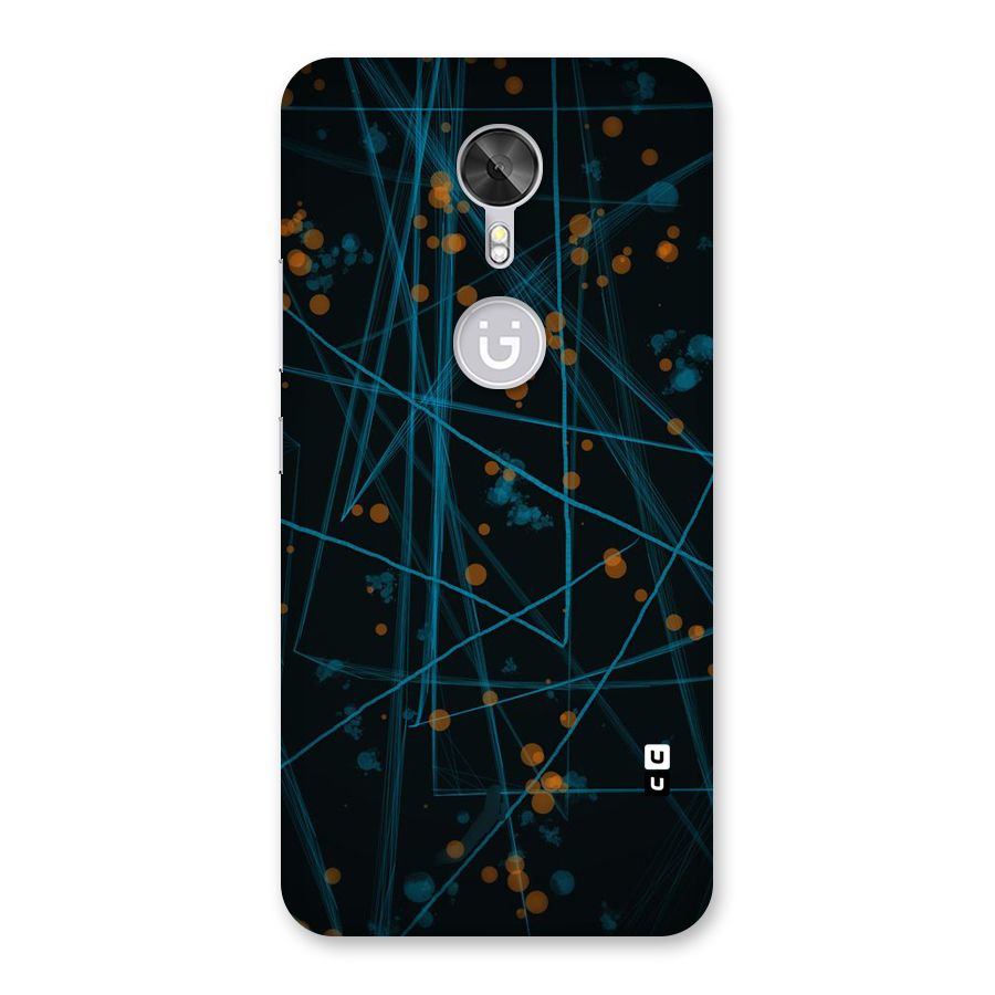 Blue Lines Gold Dots Back Case for Gionee A1