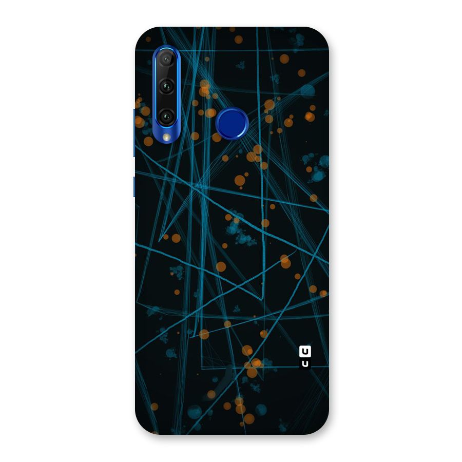 Blue Lines Gold Dots Back Case for Honor 20i