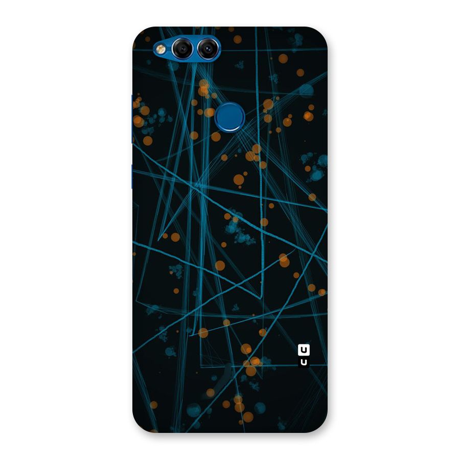 Blue Lines Gold Dots Back Case for Honor 7X