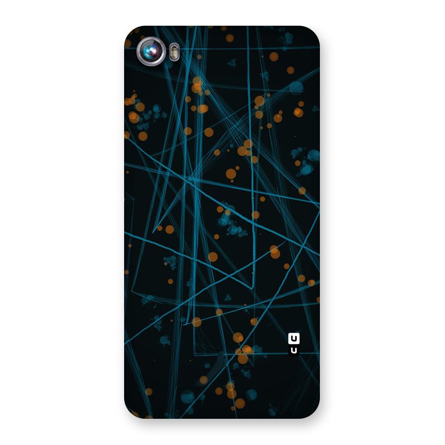 Blue Lines Gold Dots Back Case for Micromax Canvas Fire 4 A107