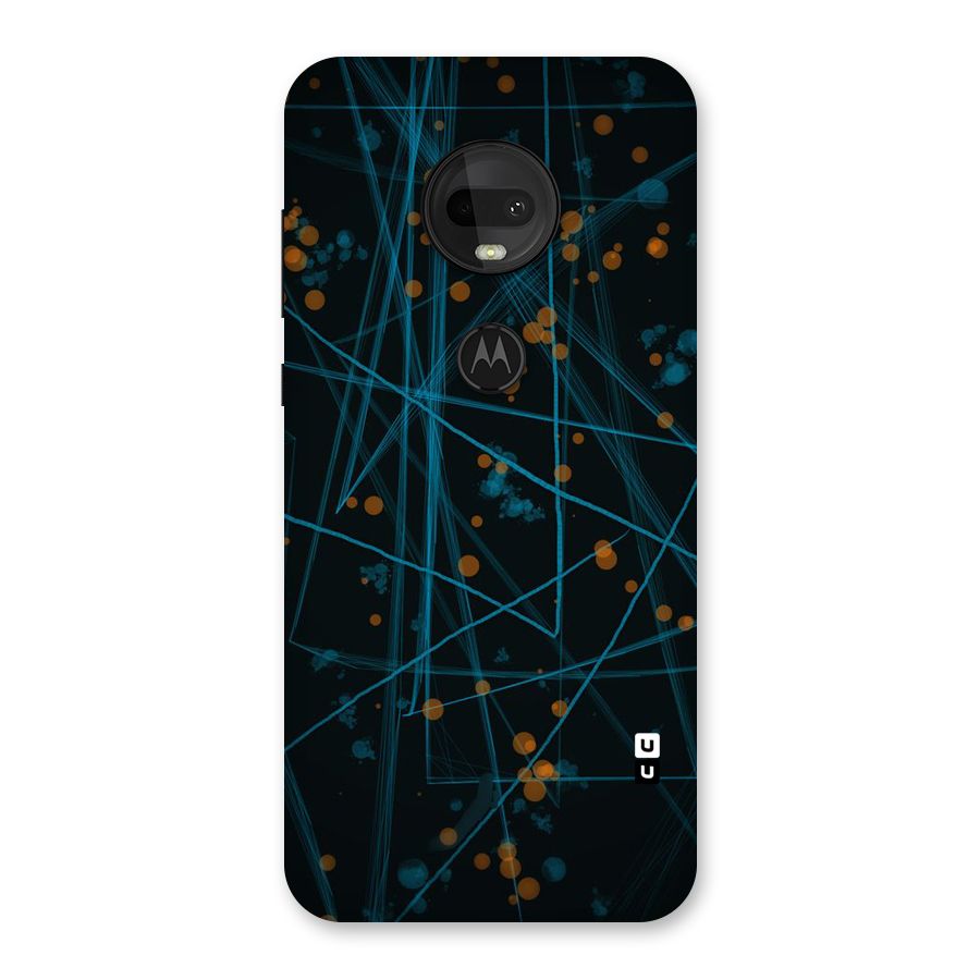 Blue Lines Gold Dots Back Case for Moto G7
