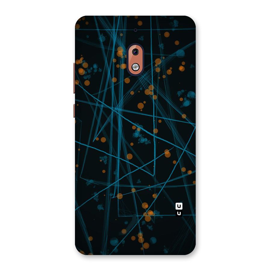 Blue Lines Gold Dots Back Case for Nokia 2.1
