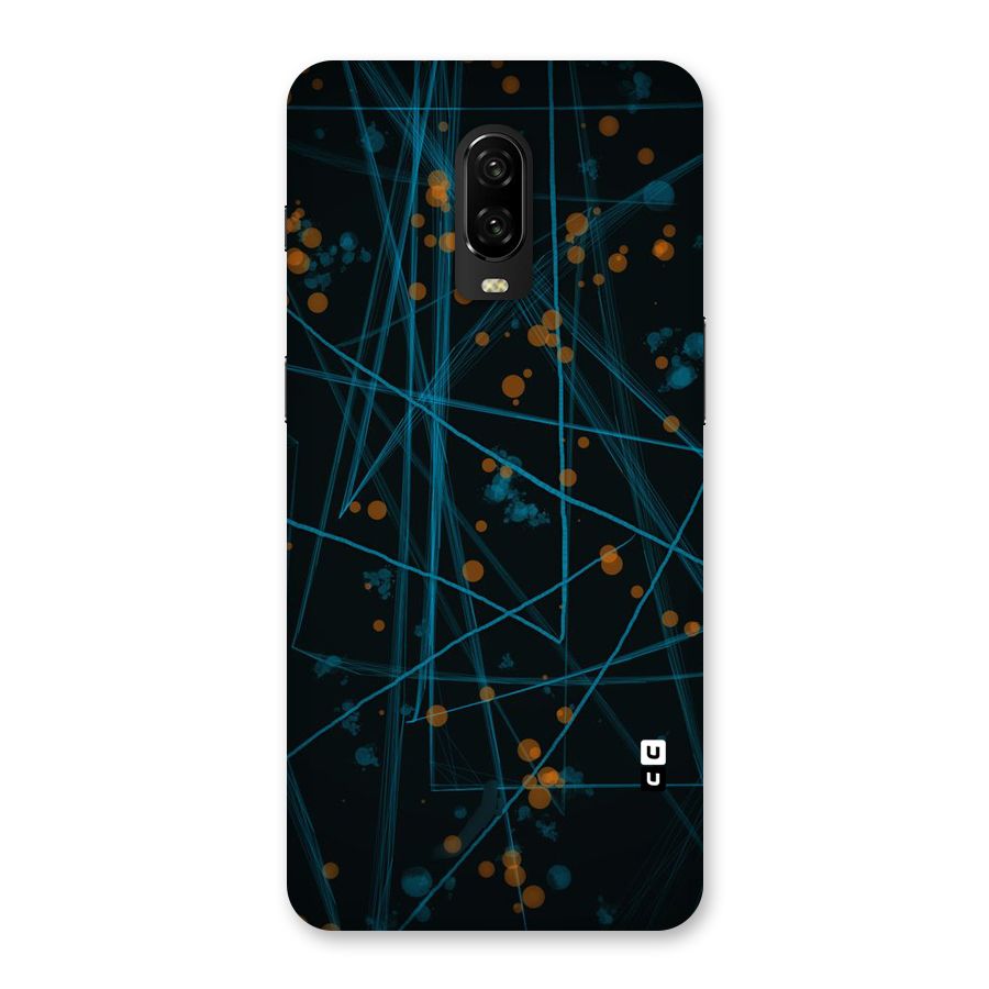 Blue Lines Gold Dots Back Case for OnePlus 6T