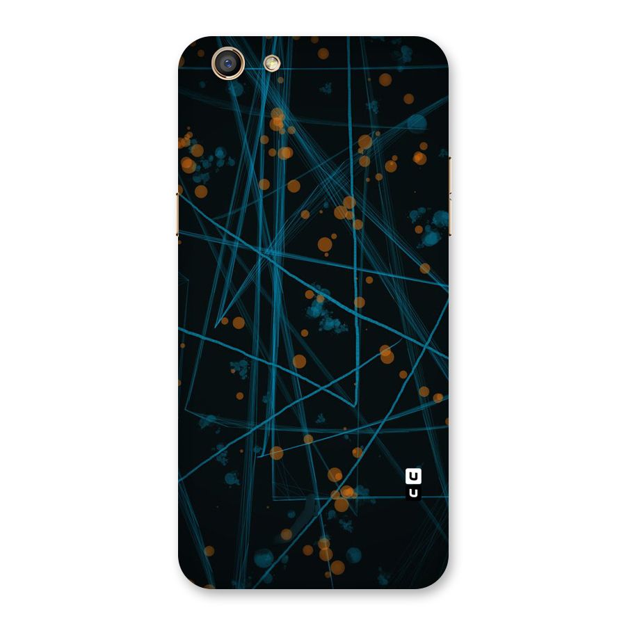 Blue Lines Gold Dots Back Case for Oppo F3