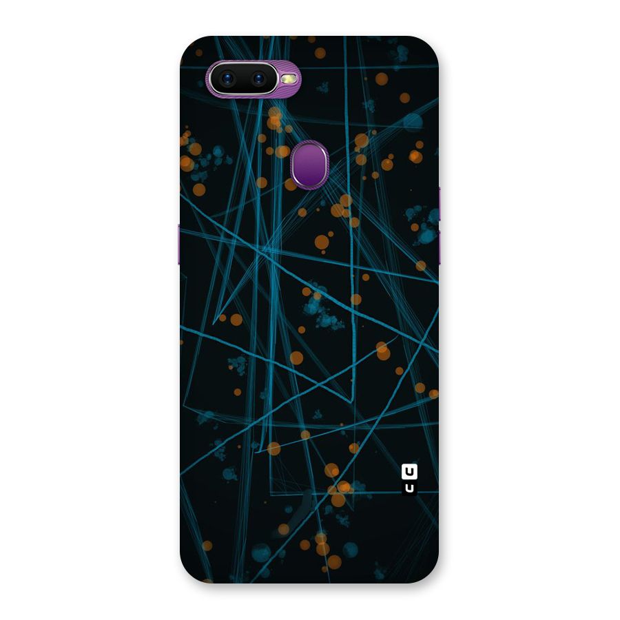 Blue Lines Gold Dots Back Case for Oppo F9