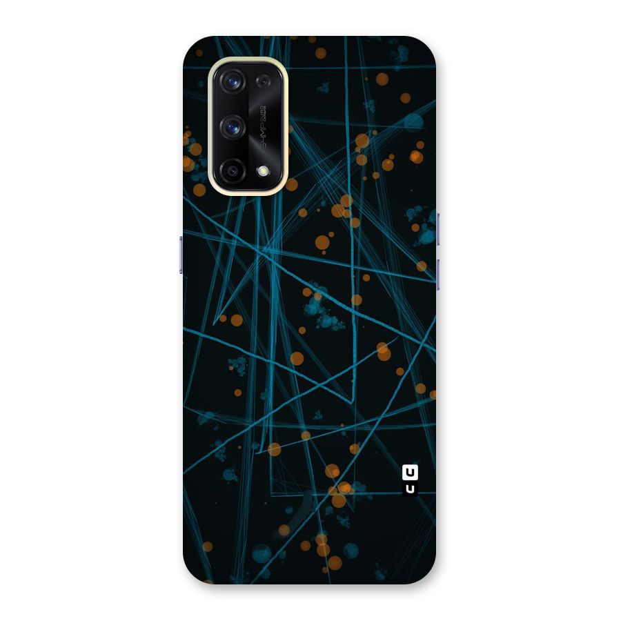 Blue Lines Gold Dots Glass Back Case for Realme X7 Pro