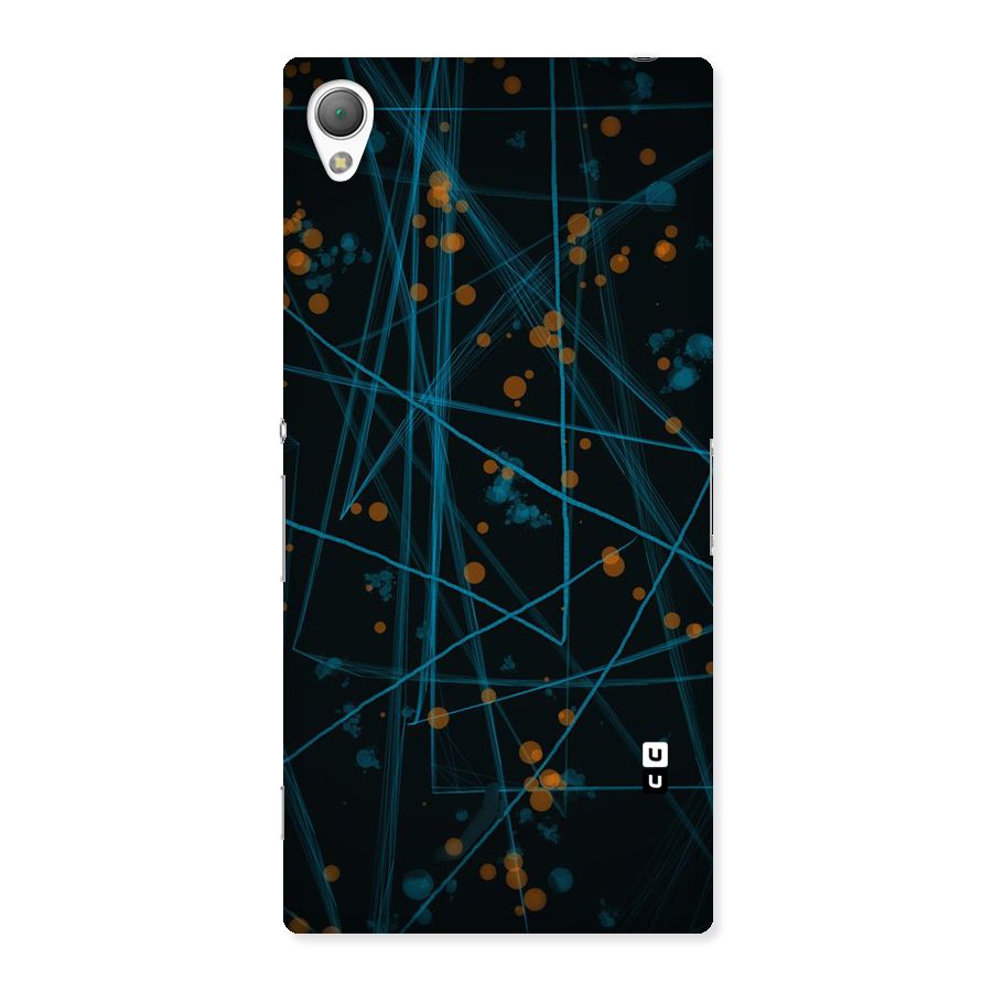 Blue Lines Gold Dots Back Case for Sony Xperia Z3