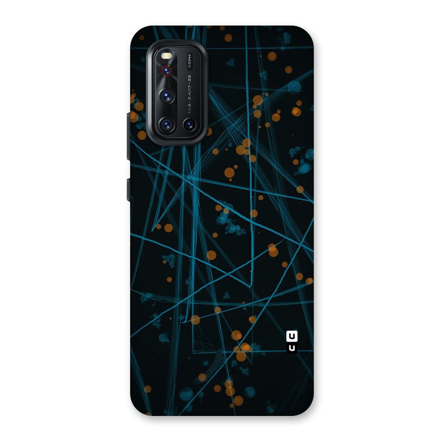 Blue Lines Gold Dots Back Case for Vivo V19