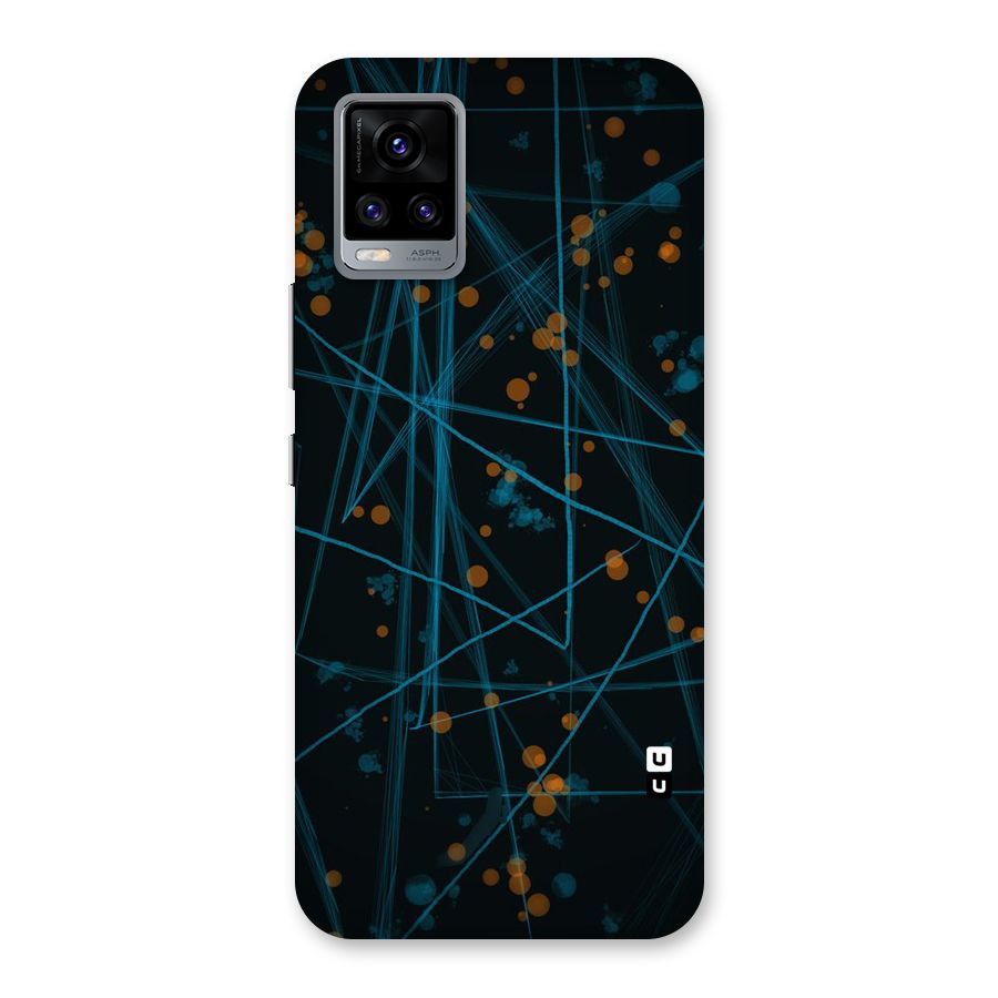 Blue Lines Gold Dots Back Case for Vivo V20