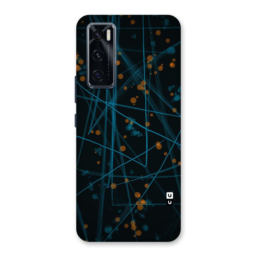 Blue Lines Gold Dots Back Case for Vivo V20 SE