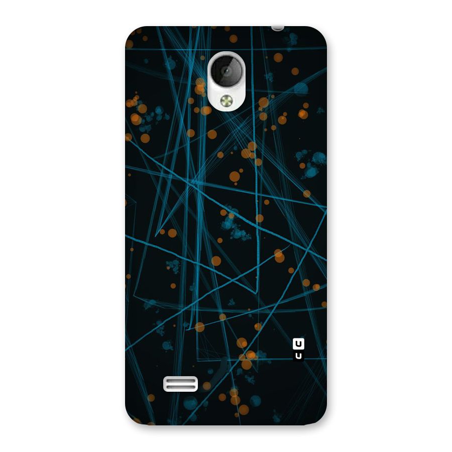 Blue Lines Gold Dots Back Case for Vivo Y21