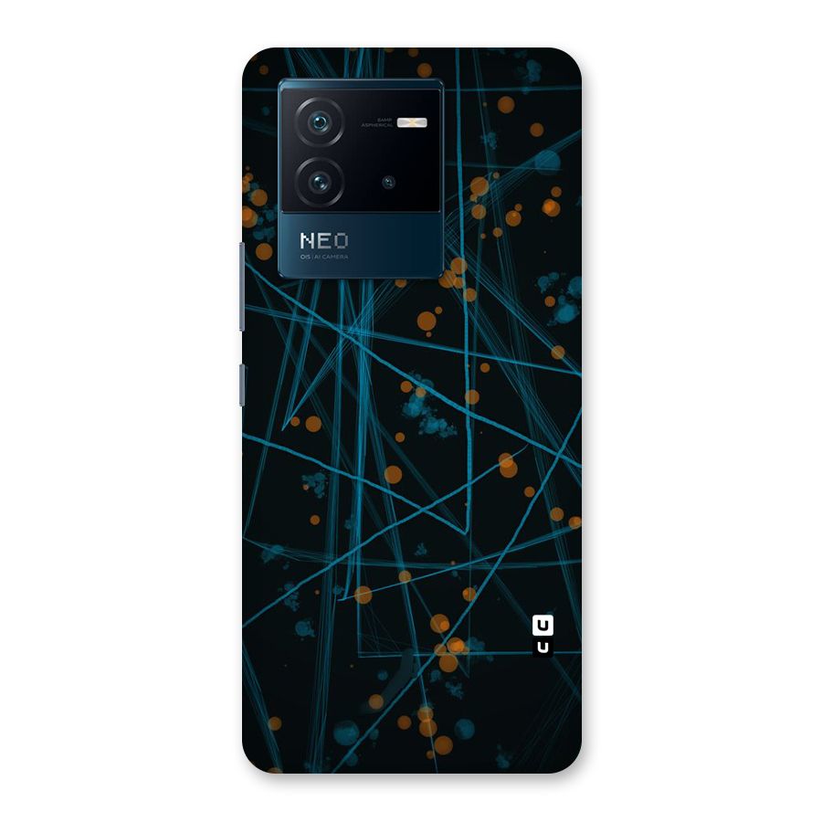 Blue Lines Gold Dots Back Case for Vivo iQOO Neo 6 5G
