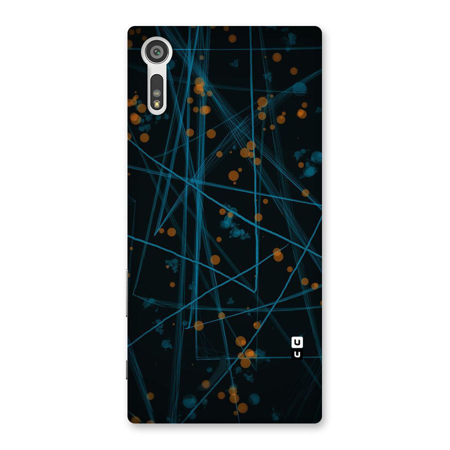 Blue Lines Gold Dots Back Case for Xperia XZ
