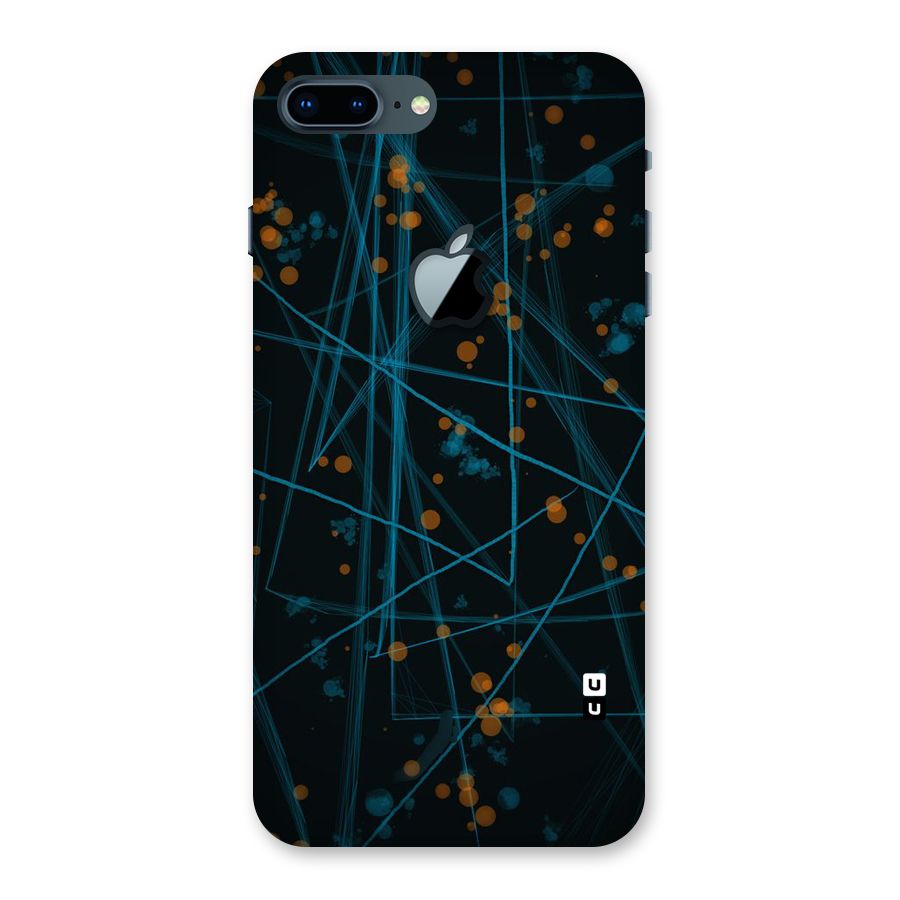 Blue Lines Gold Dots Back Case for iPhone 7 Plus Apple Cut