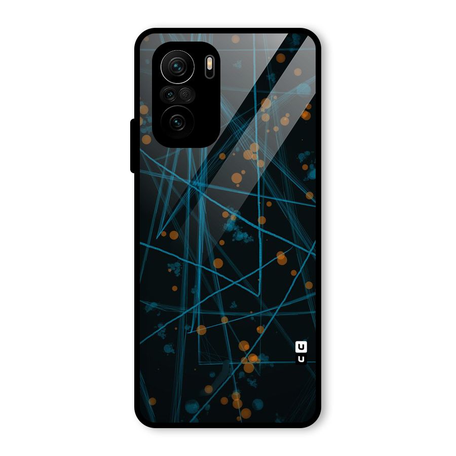 Blue Lines Gold Dots Glass Back Case for Mi 11X Pro