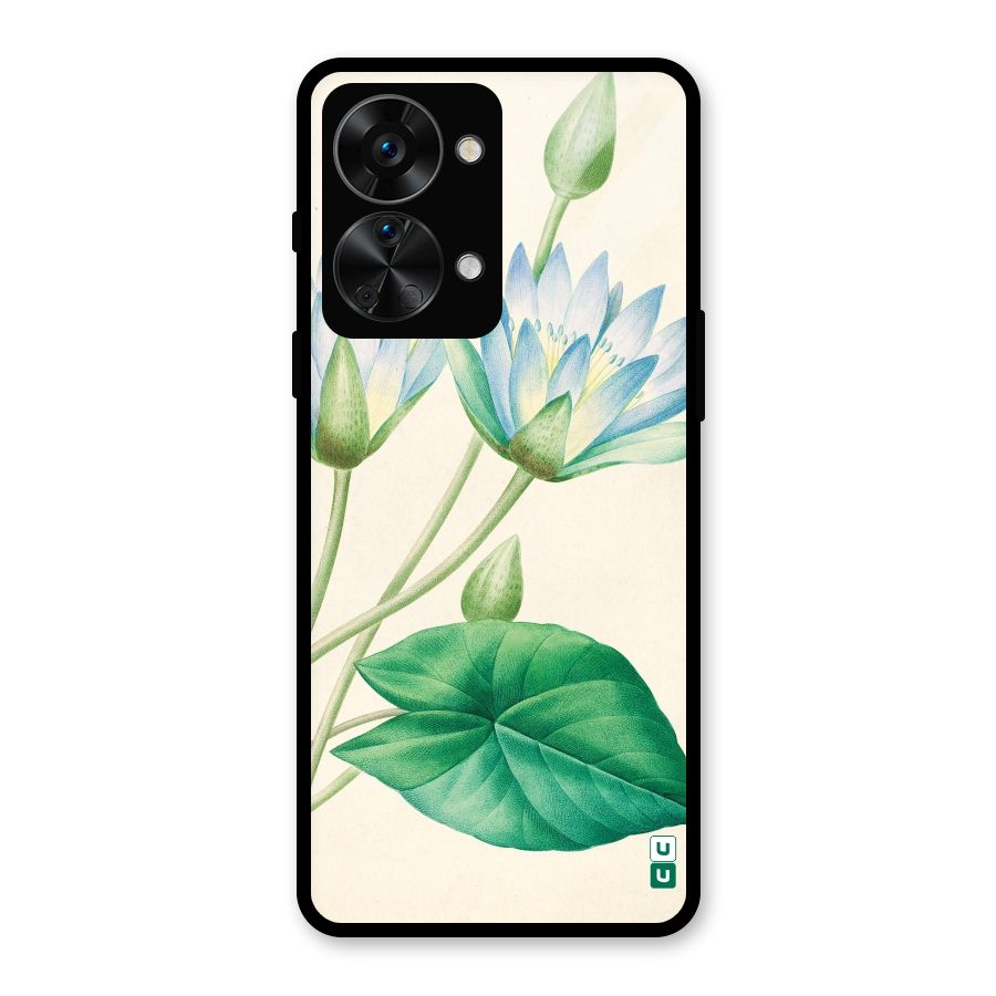 Blue Lotus Glass Back Case for OnePlus Nord 2T