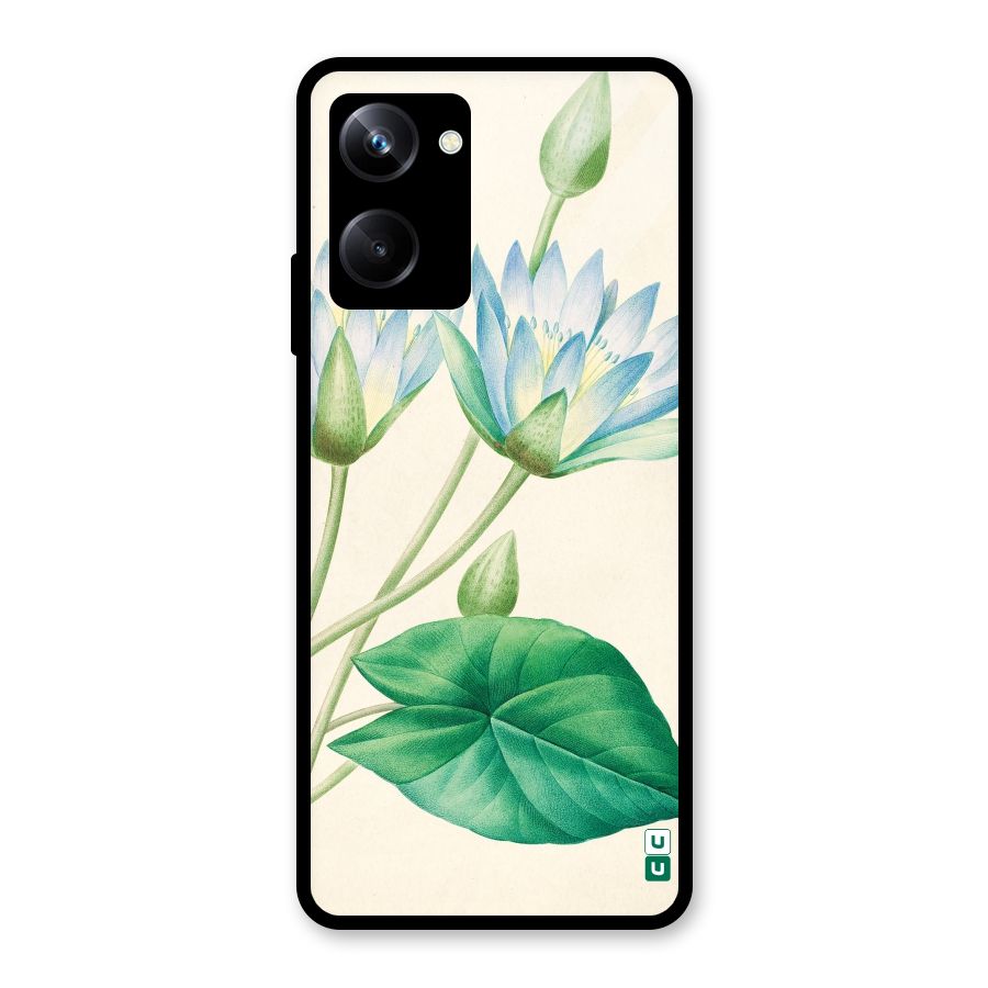 Blue Lotus Glass Back Case for Realme 10 Pro