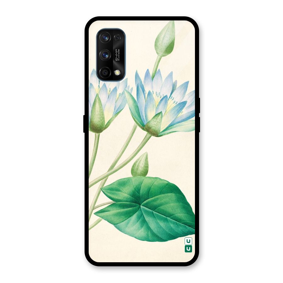 Blue Lotus Glass Back Case for Realme 7 Pro