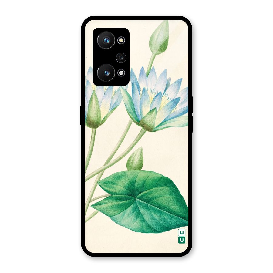 Blue Lotus Glass Back Case for Realme GT Neo 3T