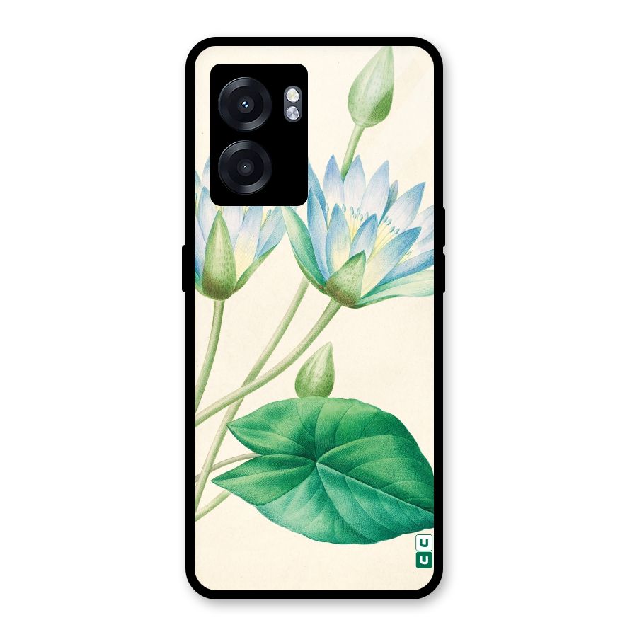 Blue Lotus Glass Back Case for Realme Narzo 50 5G