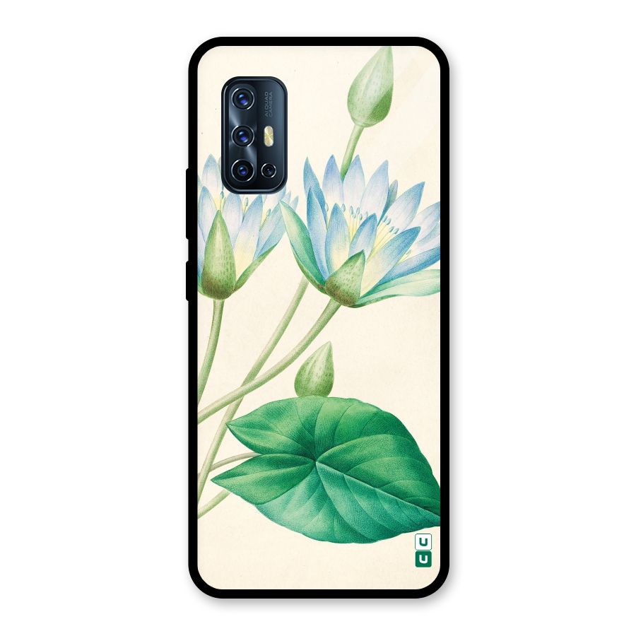 Blue Lotus Glass Back Case for Vivo V17