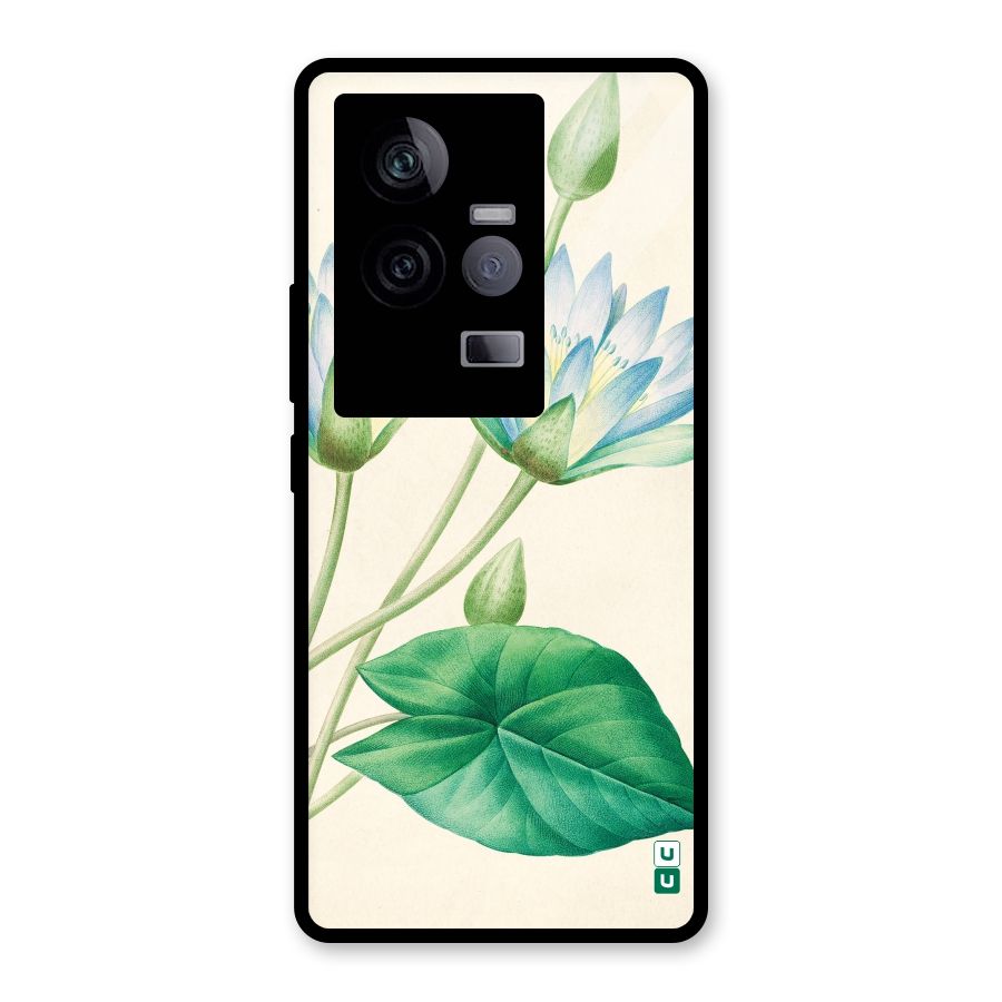 Blue Lotus Glass Back Case for Vivo iQOO 11 5G