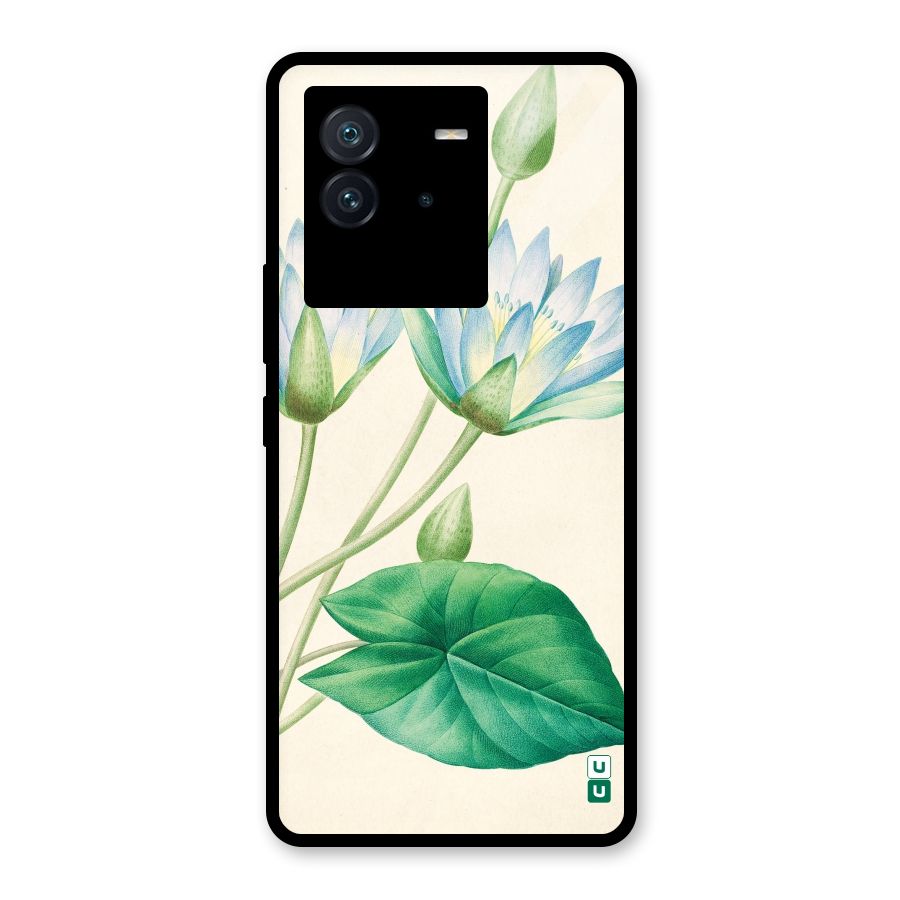 Blue Lotus Glass Back Case for Vivo iQOO Neo 6 5G