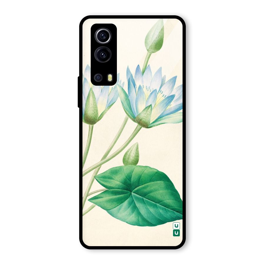 Blue Lotus Glass Back Case for Vivo iQOO Z3