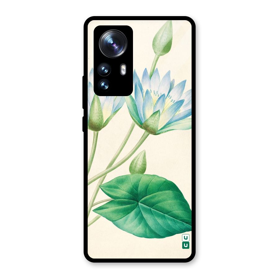 Blue Lotus Glass Back Case for Xiaomi 12 Pro