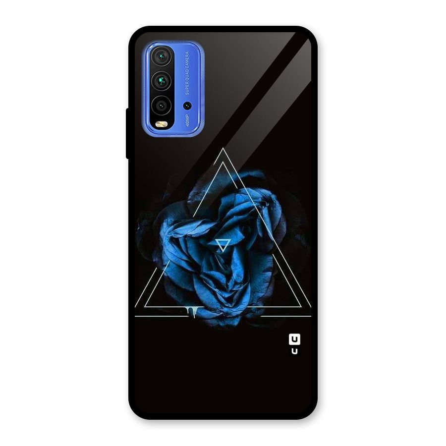 Blue Magic Triangle Glass Back Case for Redmi 9 Power