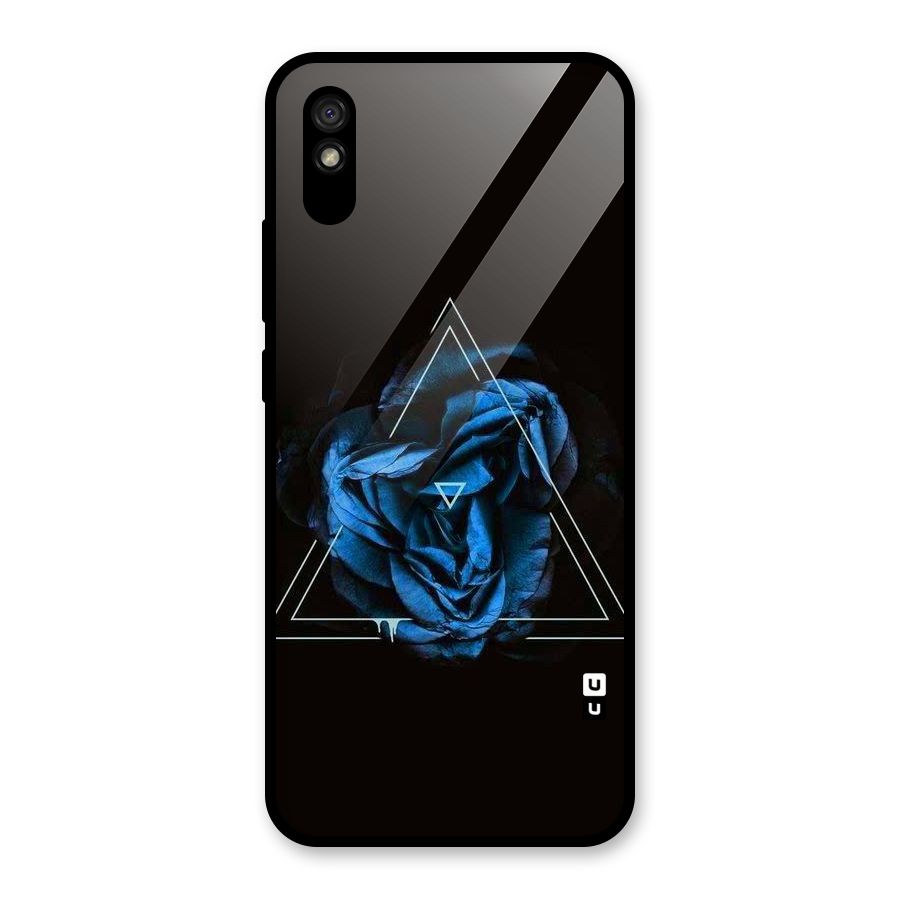 Blue Magic Triangle Glass Back Case for Redmi 9i