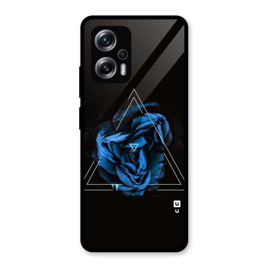 Blue Magic Triangle Glass Back Case for Redmi K50i