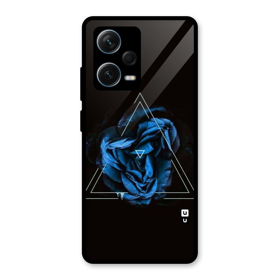 Blue Magic Triangle Glass Back Case for Redmi Note 12 Pro Plus 5G