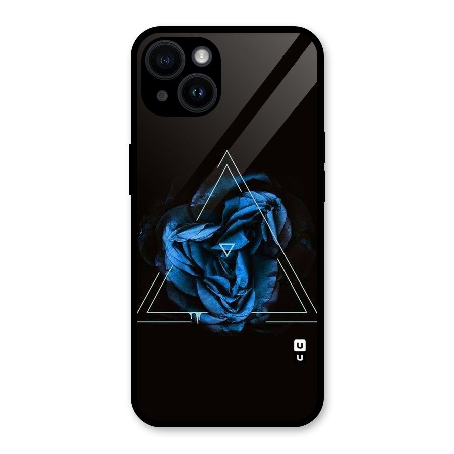 Blue Magic Triangle Glass Back Case for iPhone 14