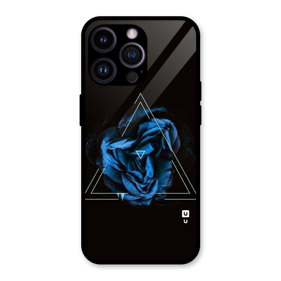 Blue Magic Triangle Glass Back Case for iPhone 14 Pro Max