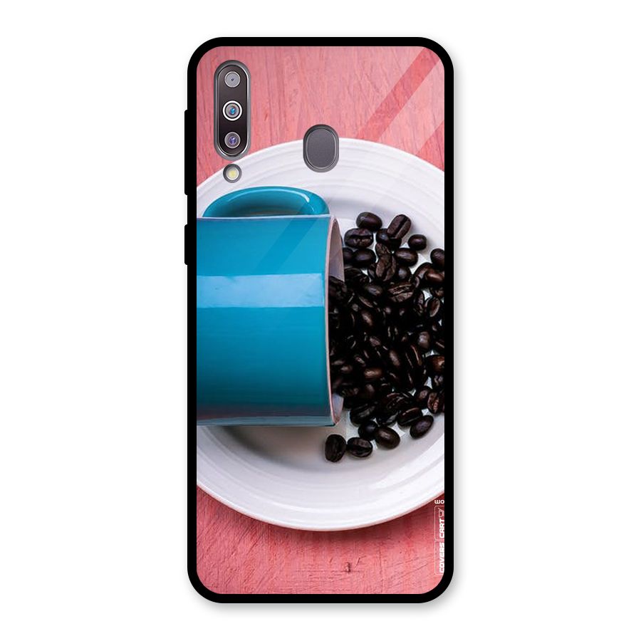 Blue Mug And Beans Glass Back Case for Galaxy M30
