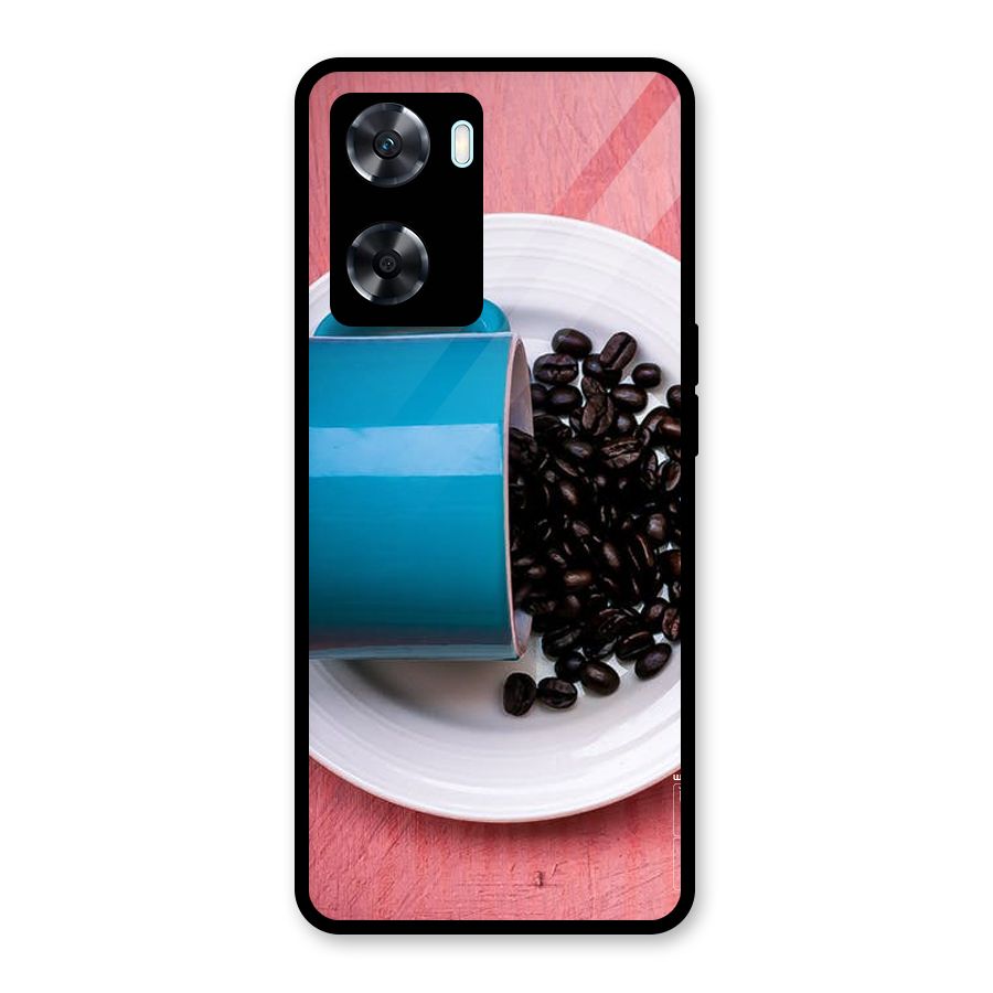 Blue Mug And Beans Glass Back Case for Oppo A77