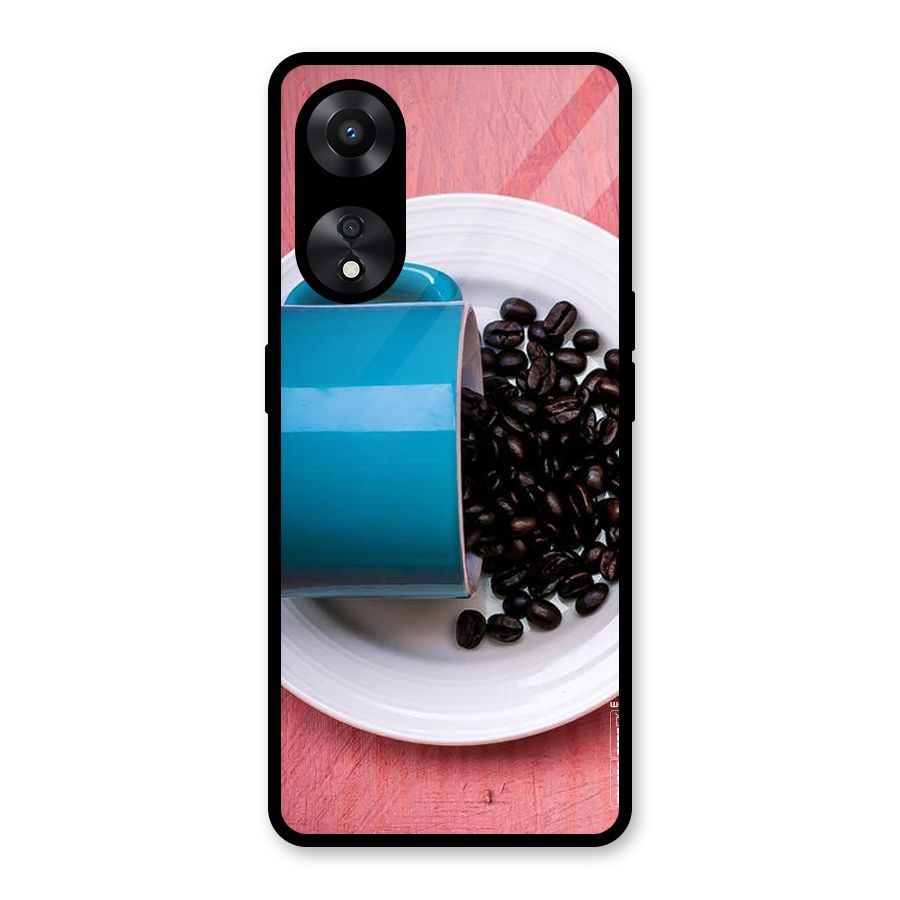 Blue Mug And Beans Glass Back Case for Oppo A78