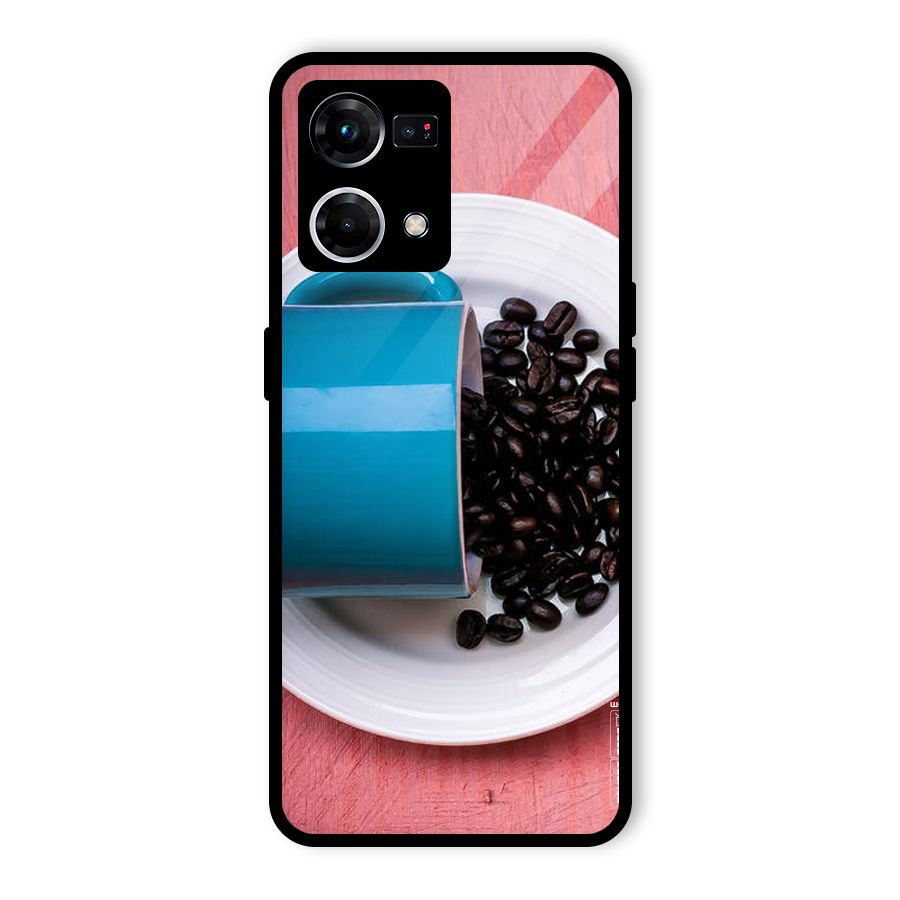 Blue Mug And Beans Glass Back Case for Oppo F21 Pro 5G