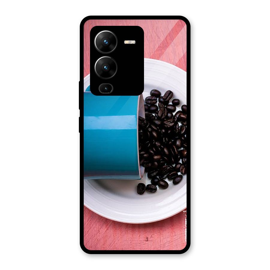 Blue Mug And Beans Glass Back Case for Vivo V25 Pro