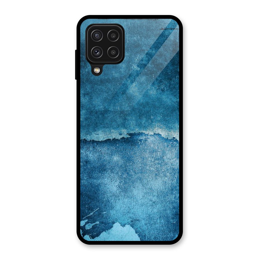 Blue Paint Wall Glass Back Case for Galaxy A22 4G