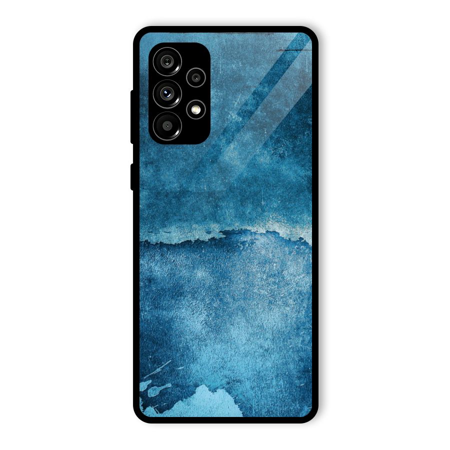 Blue Paint Wall Glass Back Case for Galaxy A73 5G