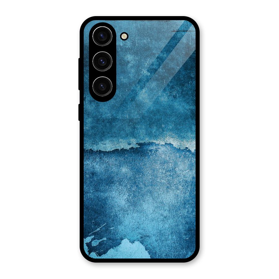 Blue Paint Wall Glass Back Case for Galaxy S23 Plus