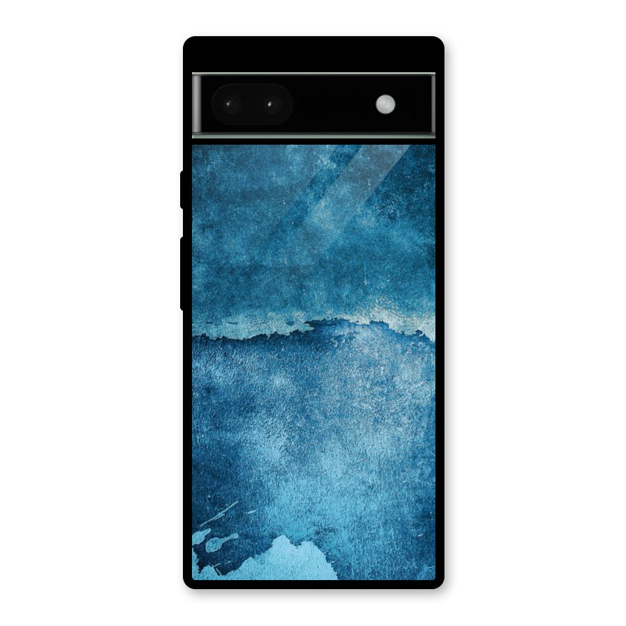 Blue Paint Wall Glass Back Case for Google Pixel 6a