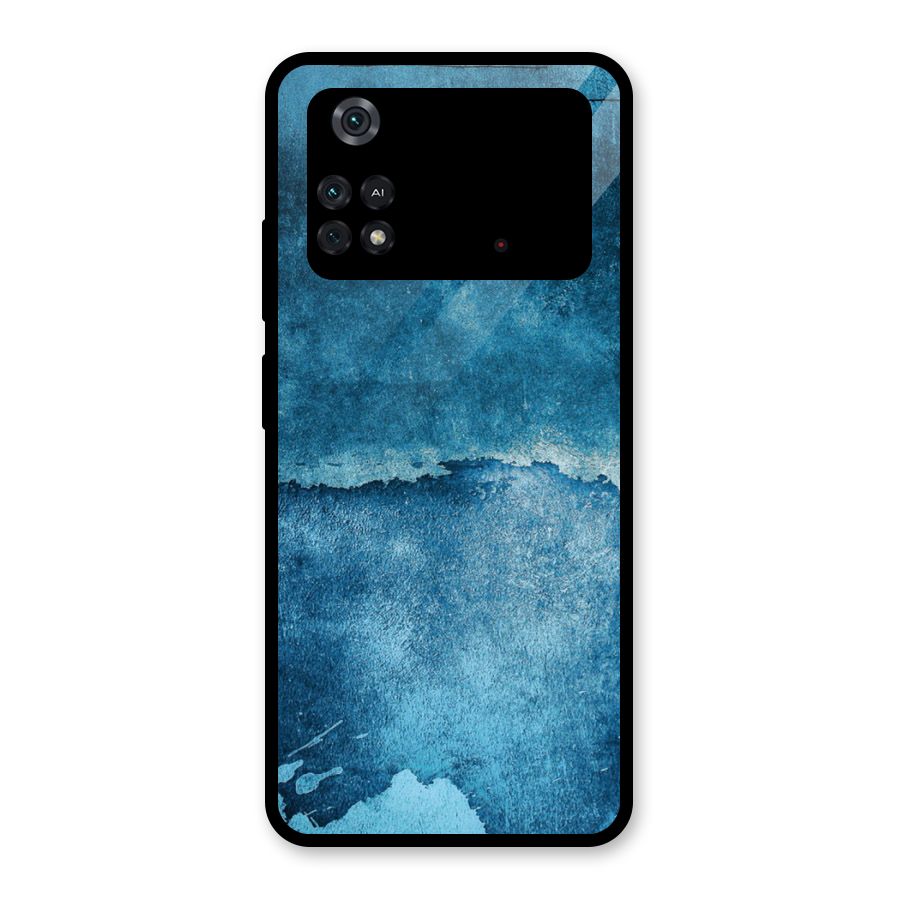 Blue Paint Wall Glass Back Case for Poco M4 Pro 4G