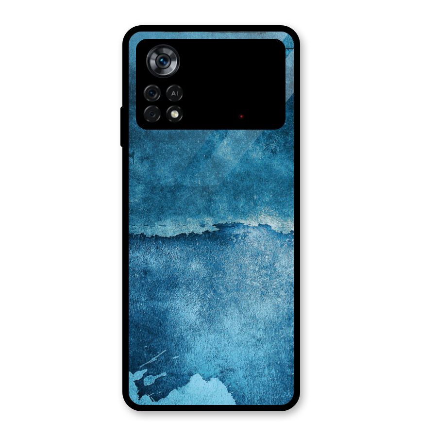 Blue Paint Wall Glass Back Case for Poco X4 Pro 5G