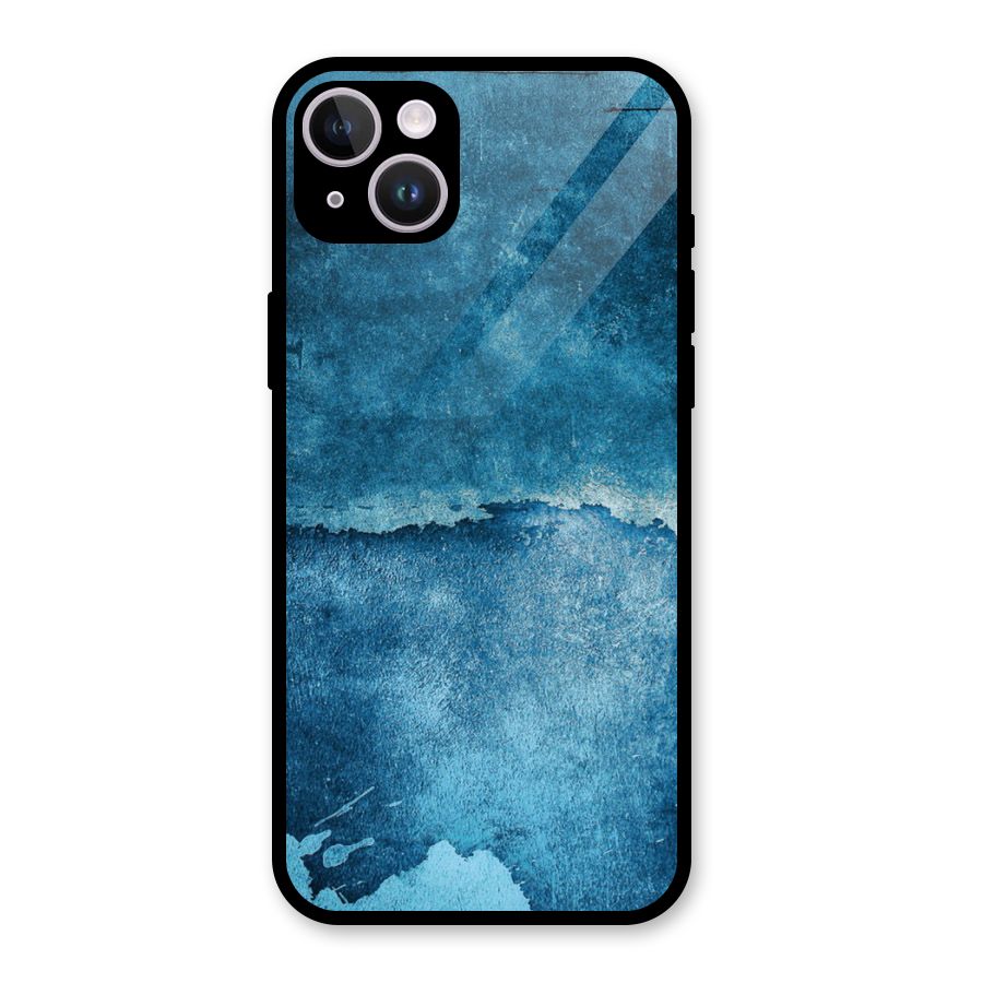 Blue Paint Wall Glass Back Case for iPhone 14 Plus