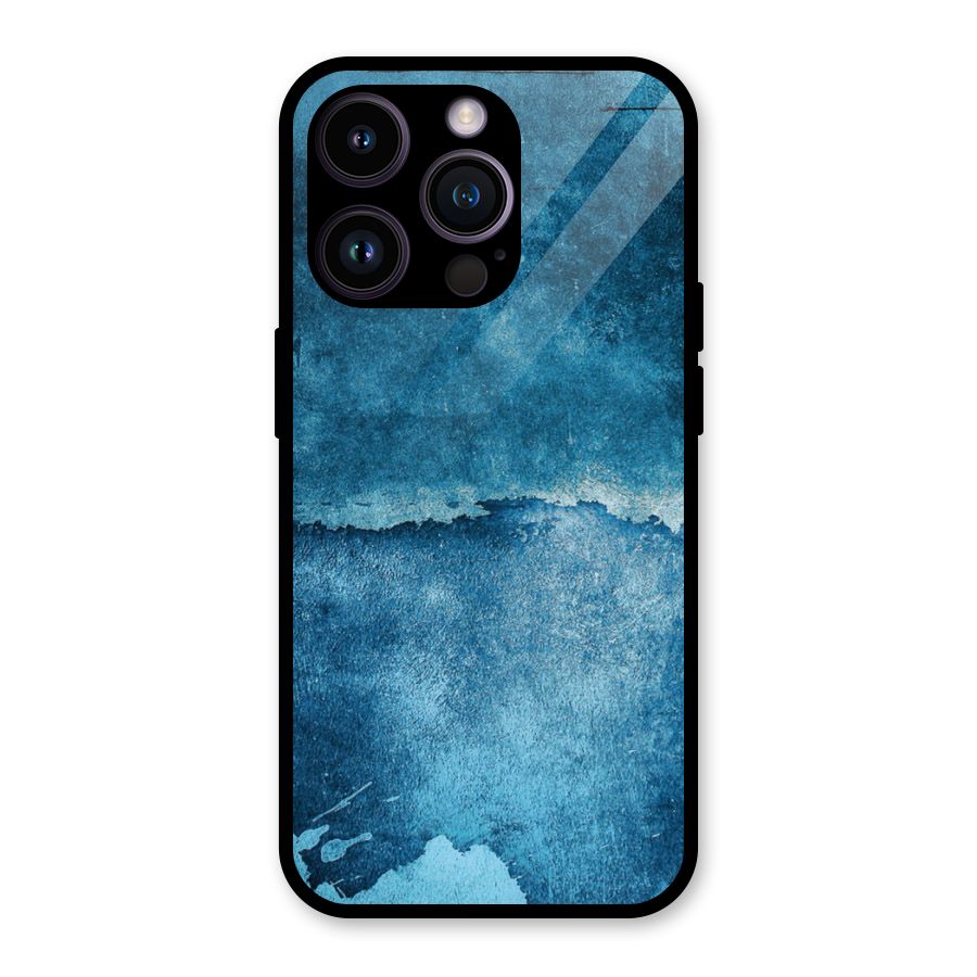 Blue Paint Wall Glass Back Case for iPhone 14 Pro