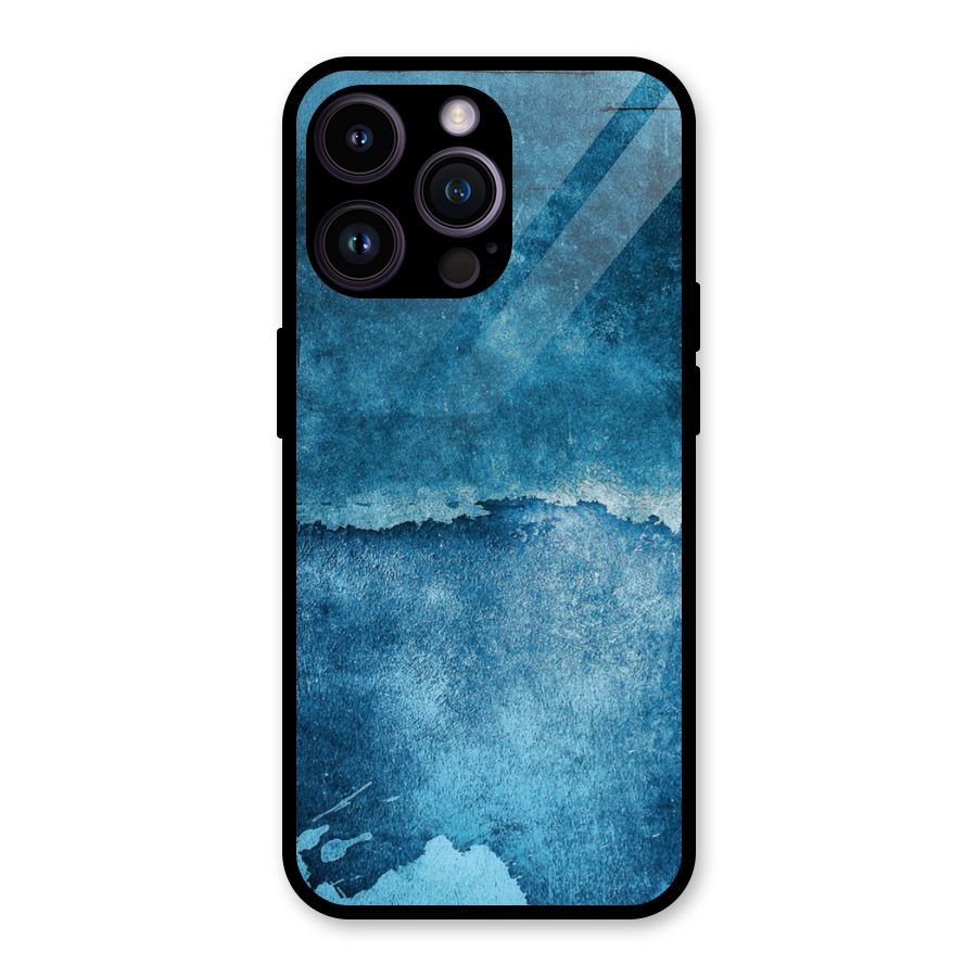 Blue Paint Wall Glass Back Case for iPhone 14 Pro Max
