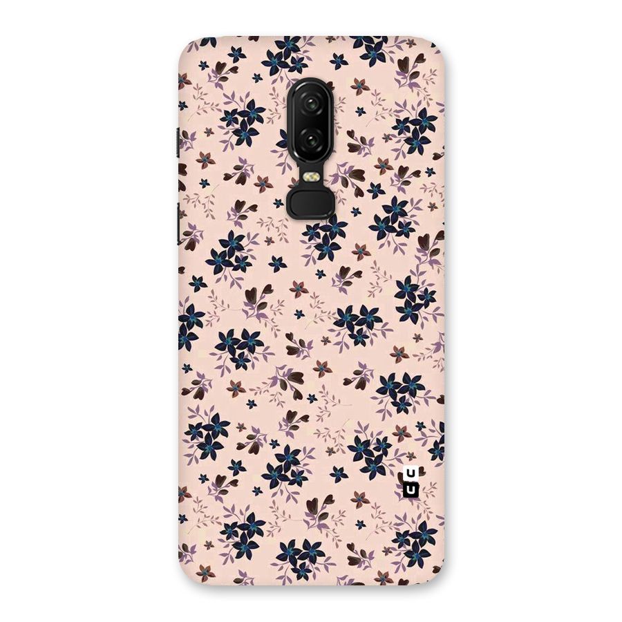 Blue Peach Floral Back Case for OnePlus 6